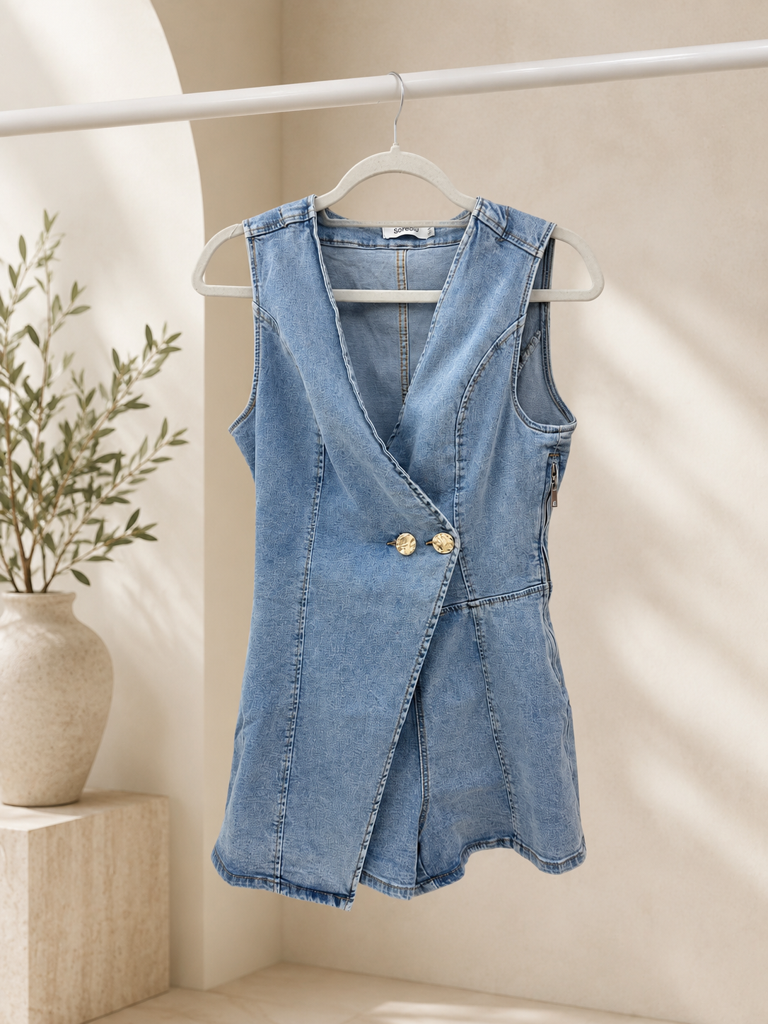 DARCIE - Denim Playsuit