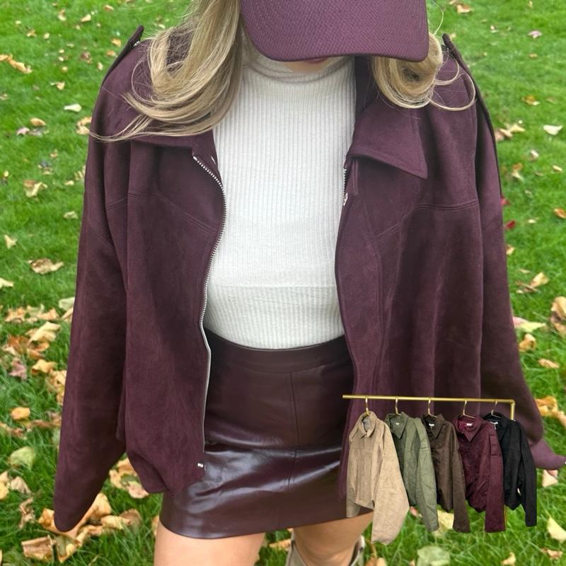 WESTWARDROBE Jolene Faux Suede Bomber Style Jacket