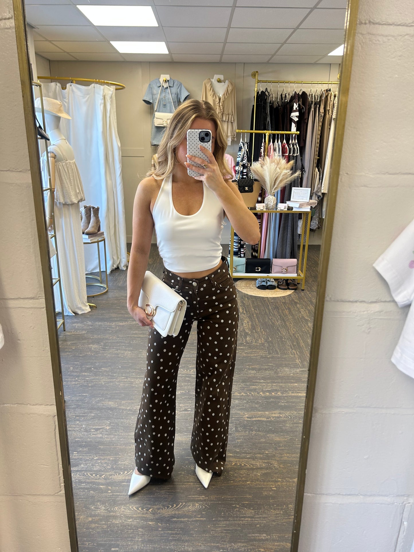 BROWN POLKADOT JEANS
