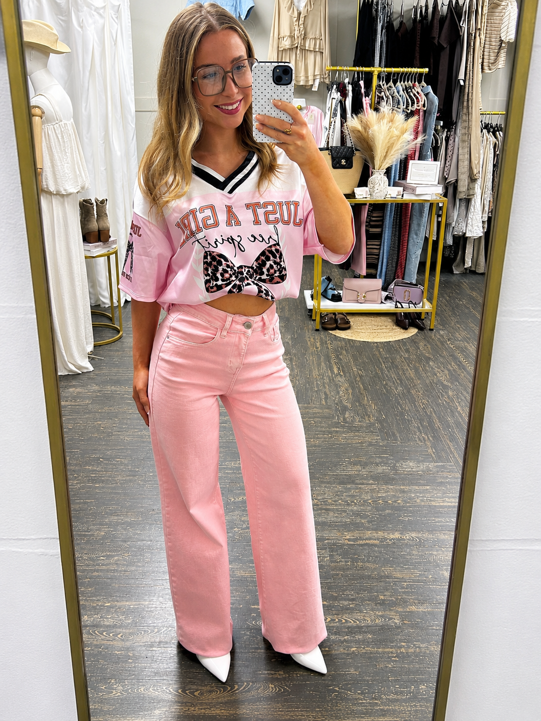 Pink Viral Stretchy Jeans