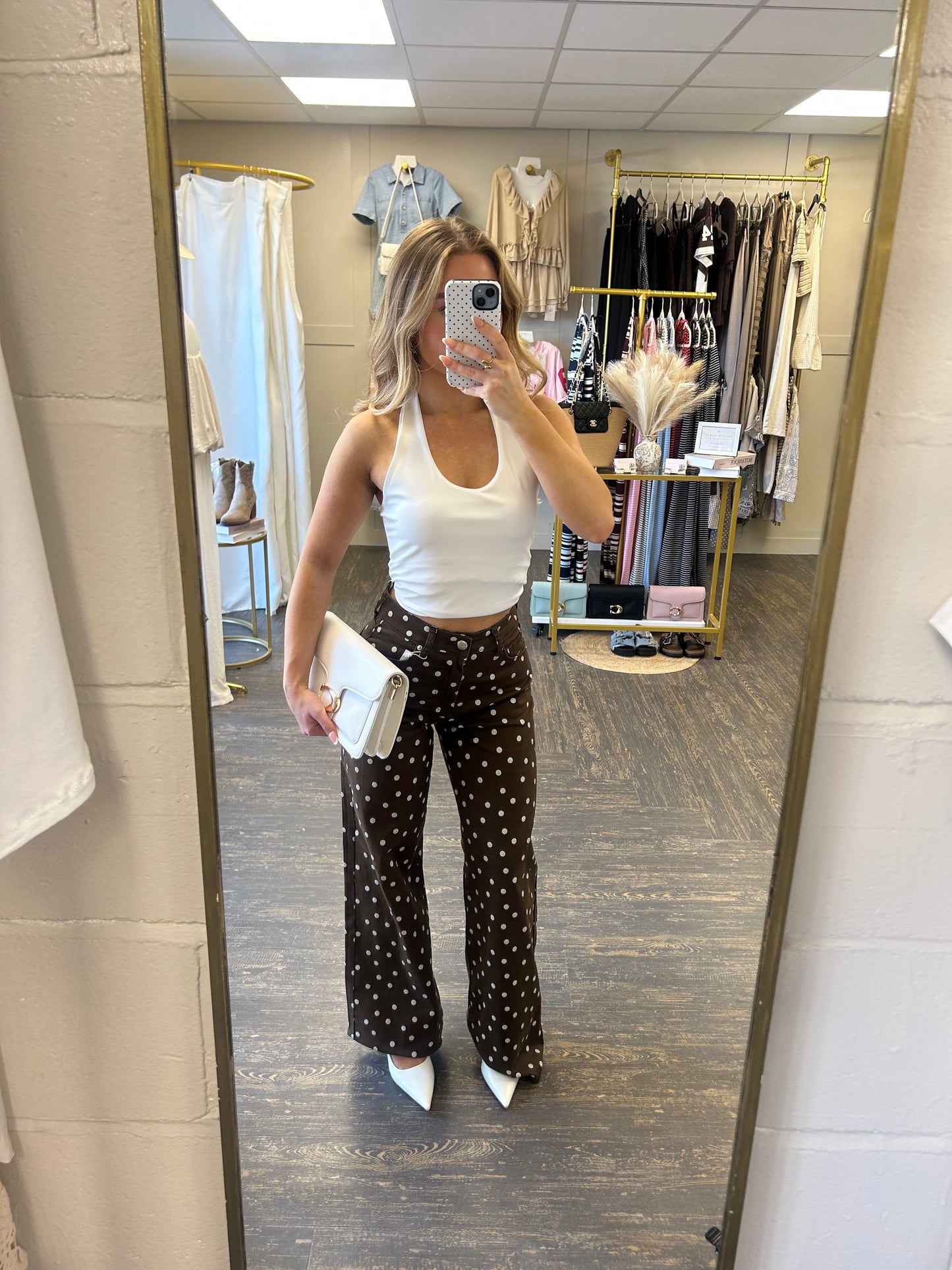 BROWN POLKADOT JEANS
