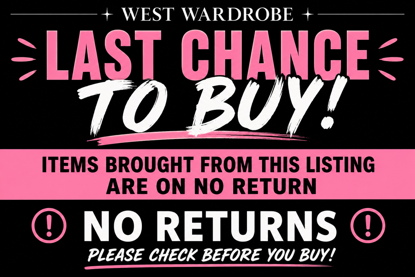 LAST CHANCE TO BUY, items of clothing including sets, tops, trousers, jumpers