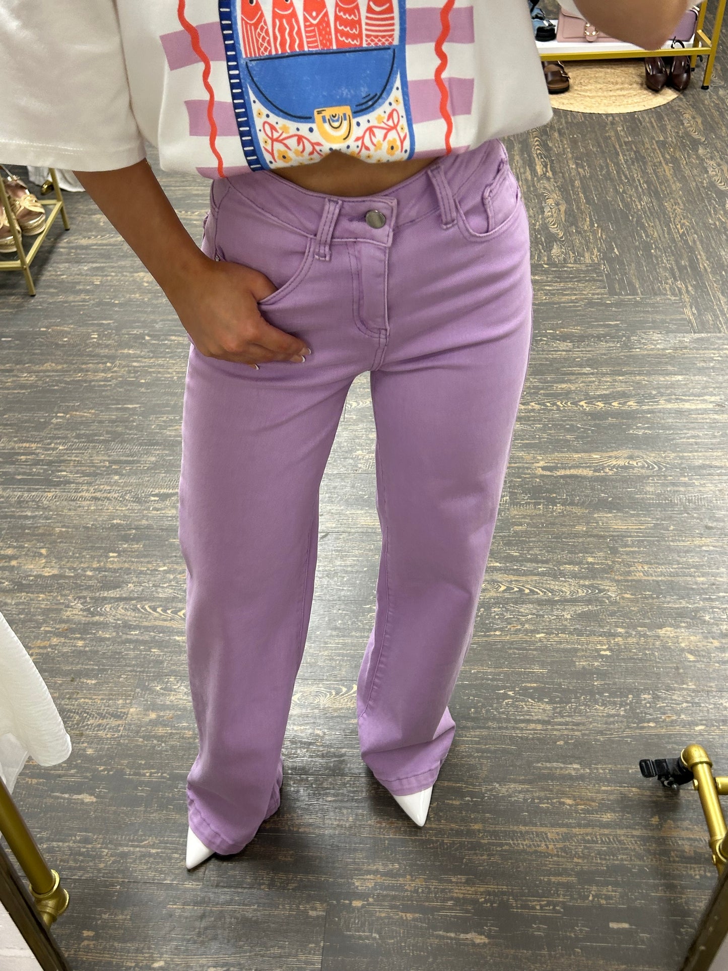 Lilac Viral Stretchy Jeans