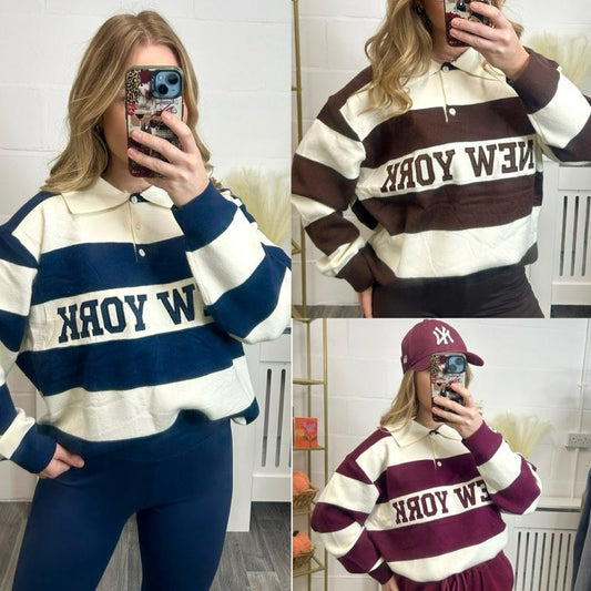 New York Premium Knit collar detail jumper for winter