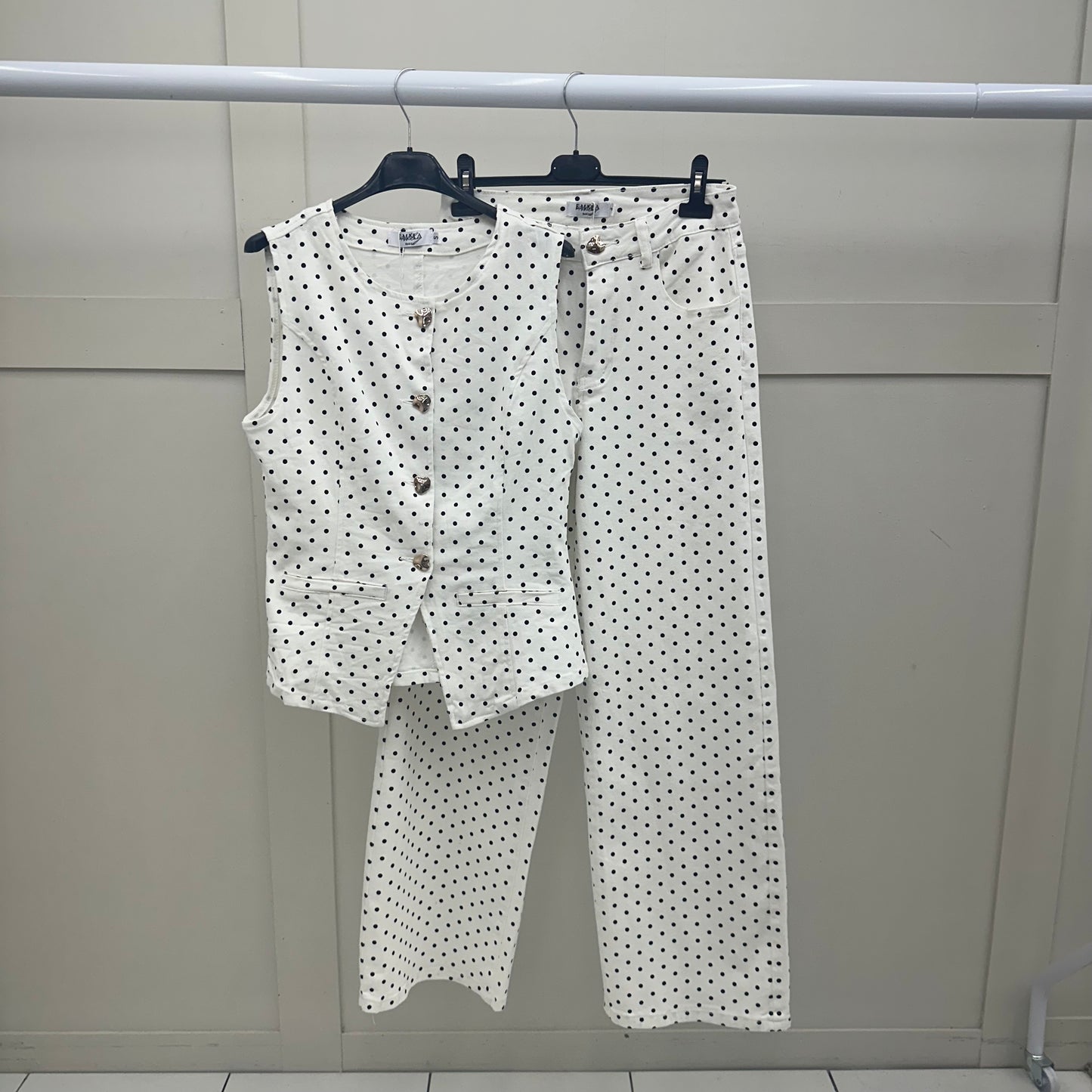 PAISLEY - Polkadot Denim Trouser set