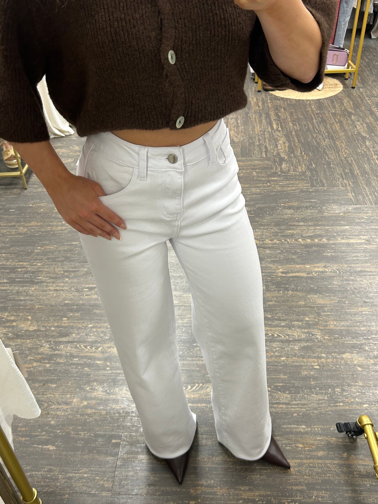 White Viral Stretchy Jeans