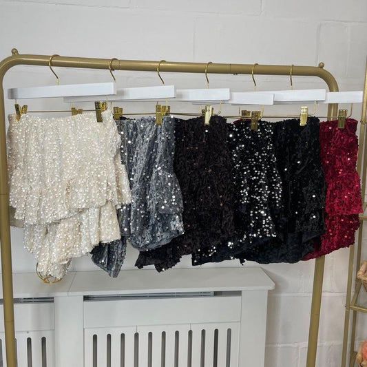 WESTWARDROBE Grace Sequin Frill Skort