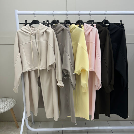 Danielle Set- Sporty Super Soft Lounge Set, with Zip Jacket