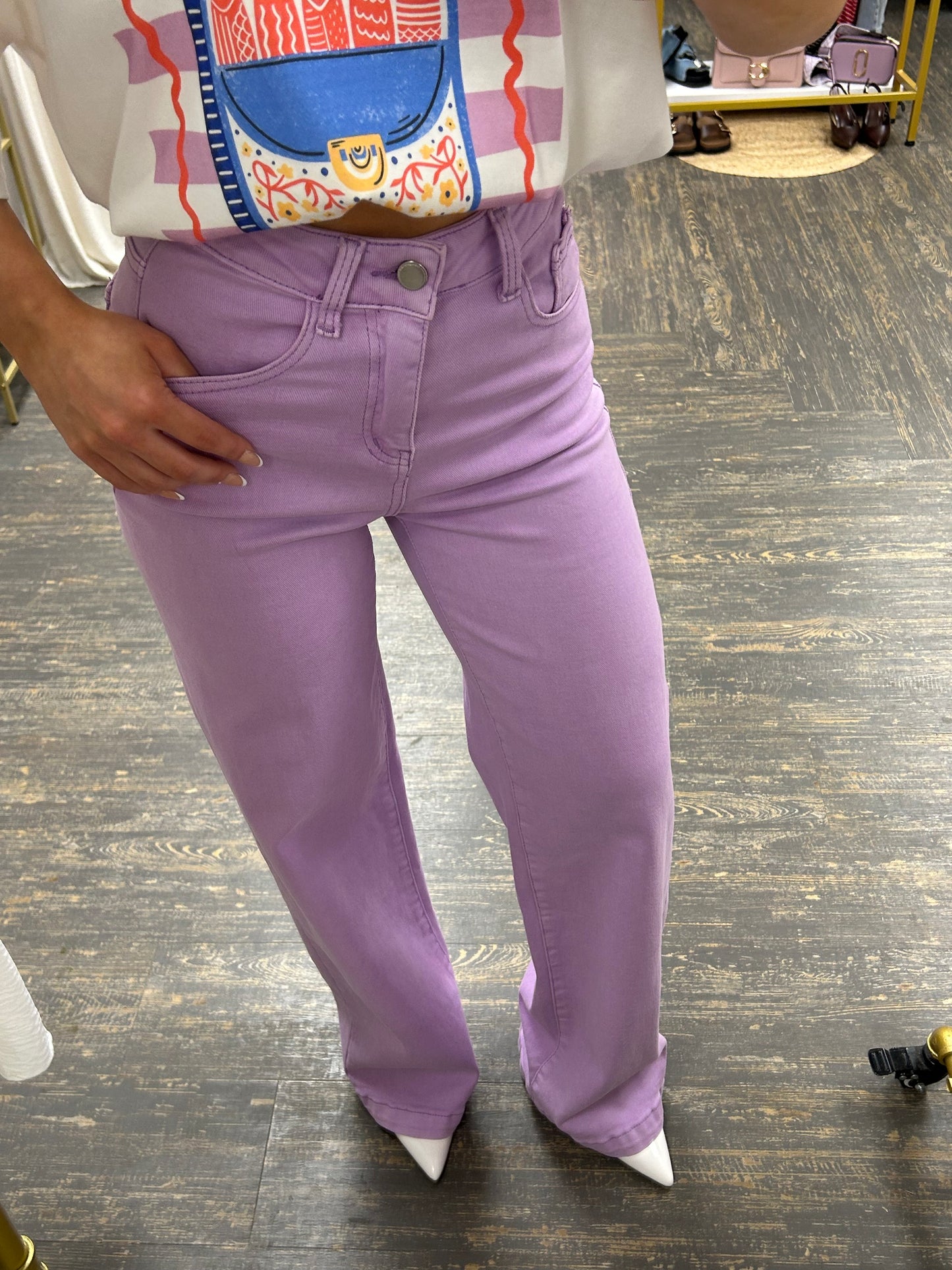 Lilac Viral Stretchy Jeans