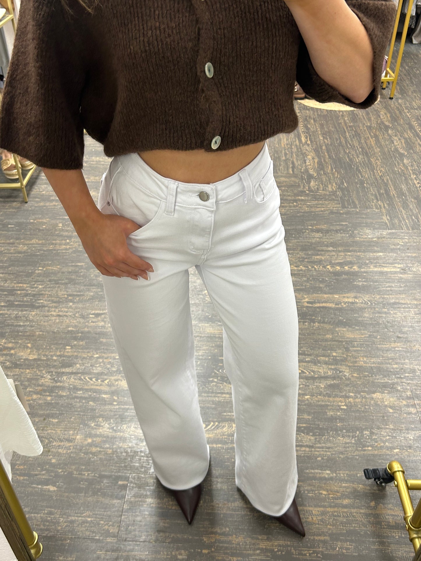 White Viral Stretchy Jeans
