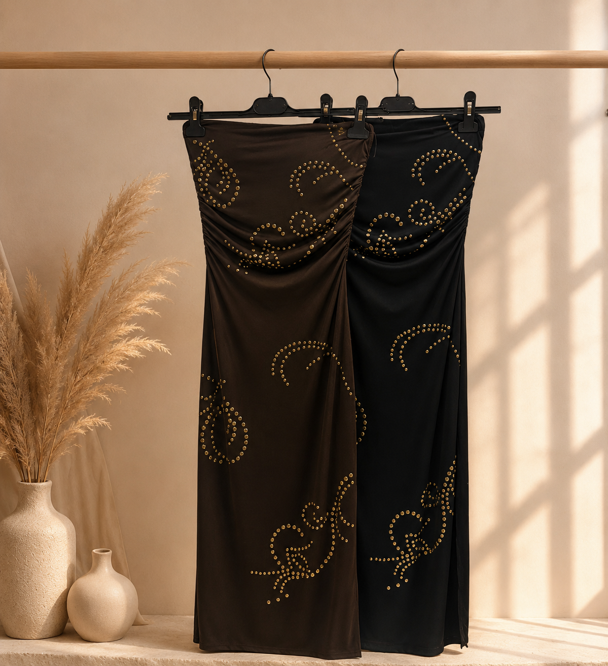 SANDRA - Bandeau gold detail dress ( uk 6-14 )