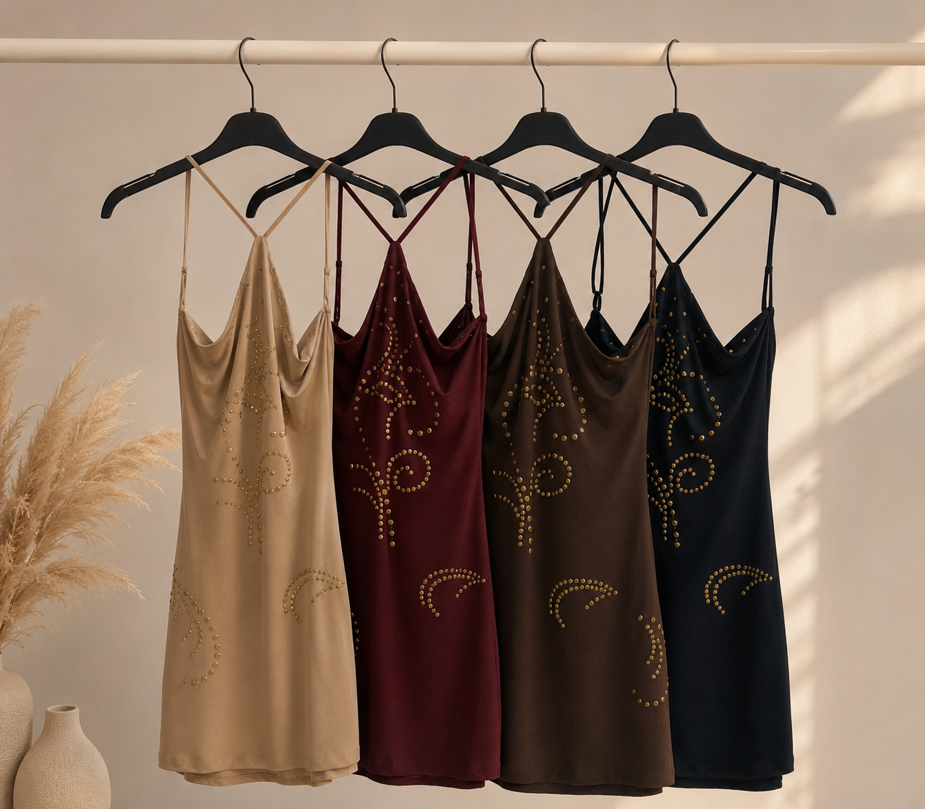 KATIE - Halterneck gold detail dress ( uk 6-14 )