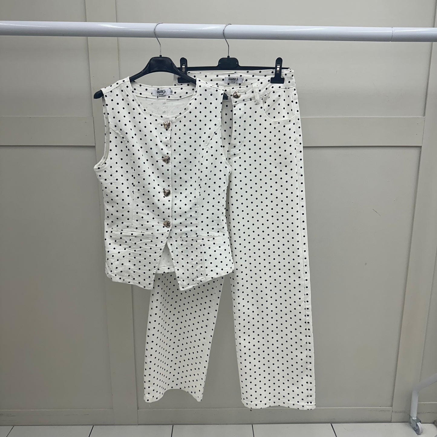 PAISLEY - Polkadot Denim Trouser set