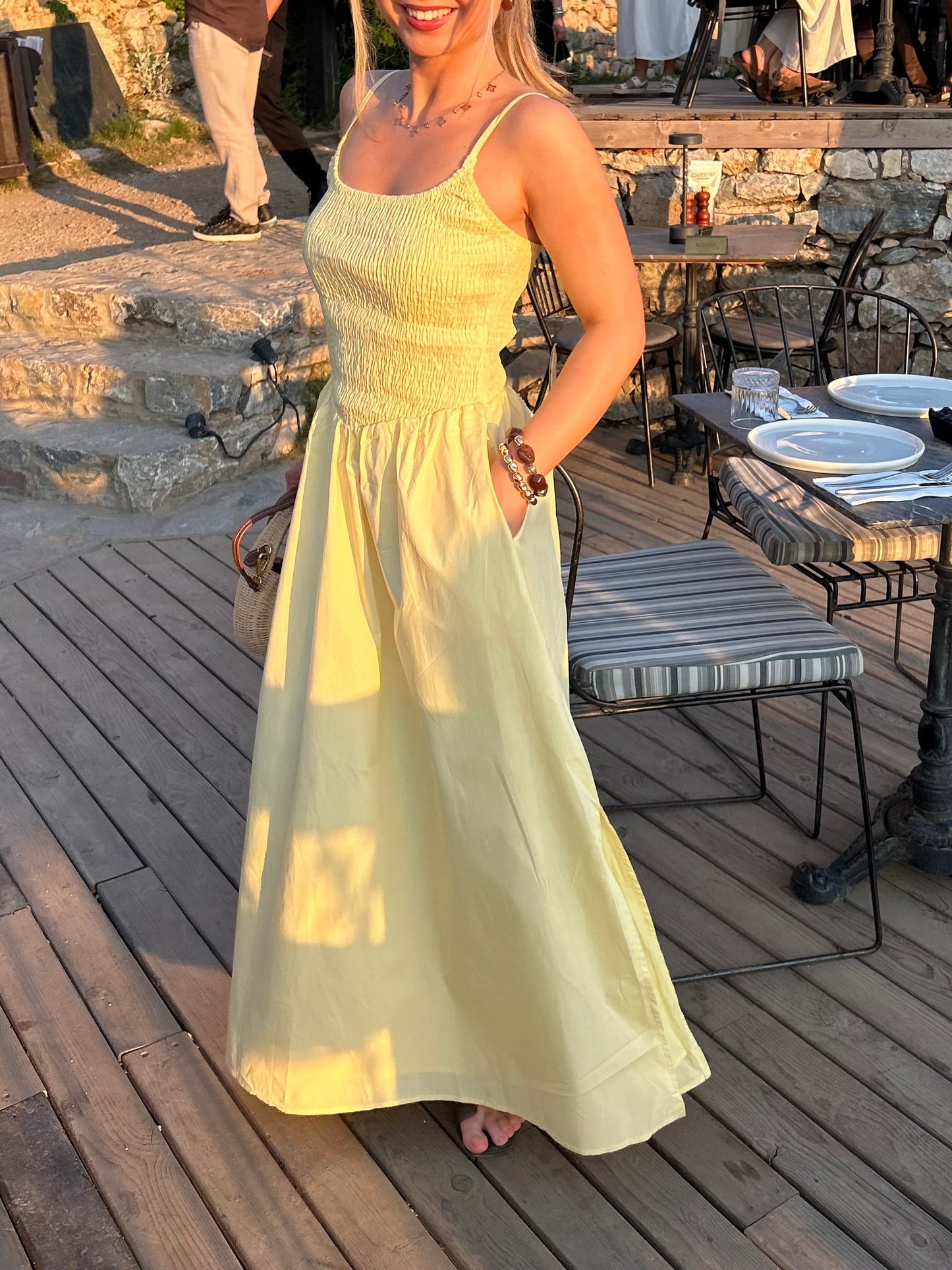 HOLLIE - Lemon Maxi Dress