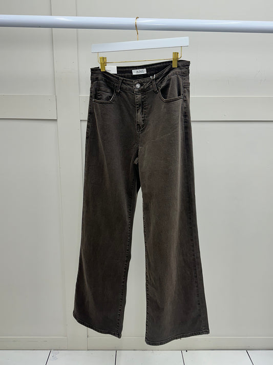 Chocolate Brown PLUS SIZE ONLY Wide Leg Jeans
